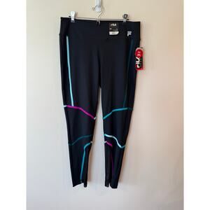 NWT Fila Sport Mid Rise Skinny Leg Leggings Live in Motion Black Women's Size XL